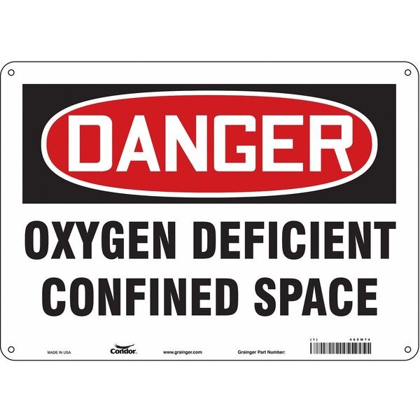 Safety Sign, 10 in Height, 14 in Width, Aluminum, Horizontal Rectangle, English, 465M74
