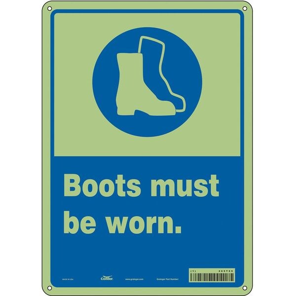 Safety Sign, 14 in Height, 10 in Width, Polyethylene, Vertical Rectangle, English, 465T69