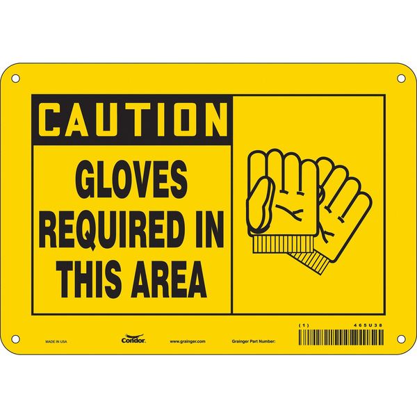 Safety Sign, 7 in Height, 10 in Width, Aluminum, Vertical Rectangle, English, 465U38
