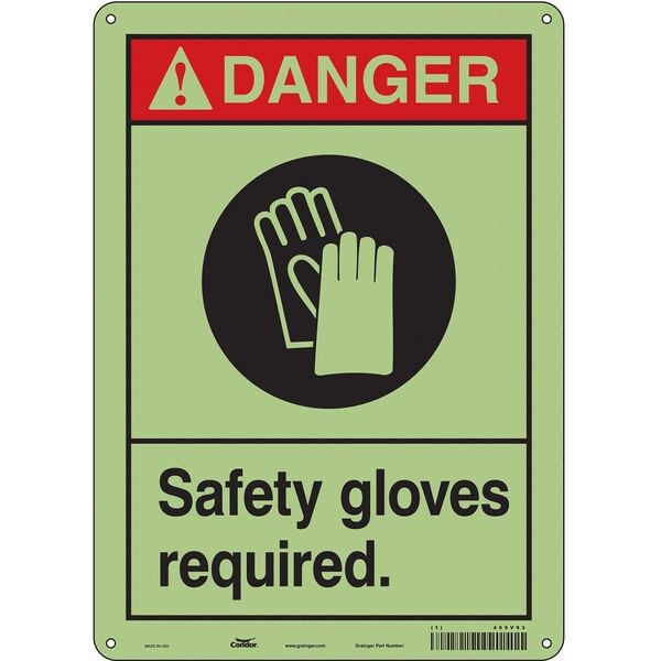 Safety Sign, 14 in Height, 10 in Width, Polyethylene, Vertical Rectangle, English, 465V93