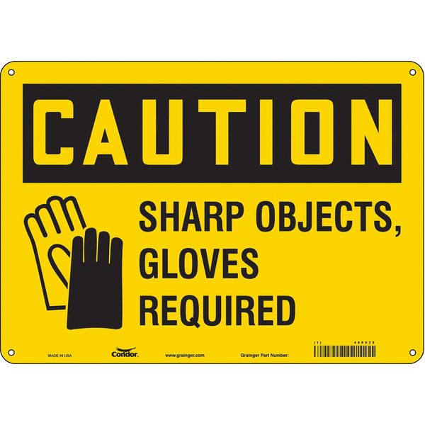 Safety Sign, 10 in Height, 14 in Width, Aluminum, Horizontal Rectangle, English, 465V29