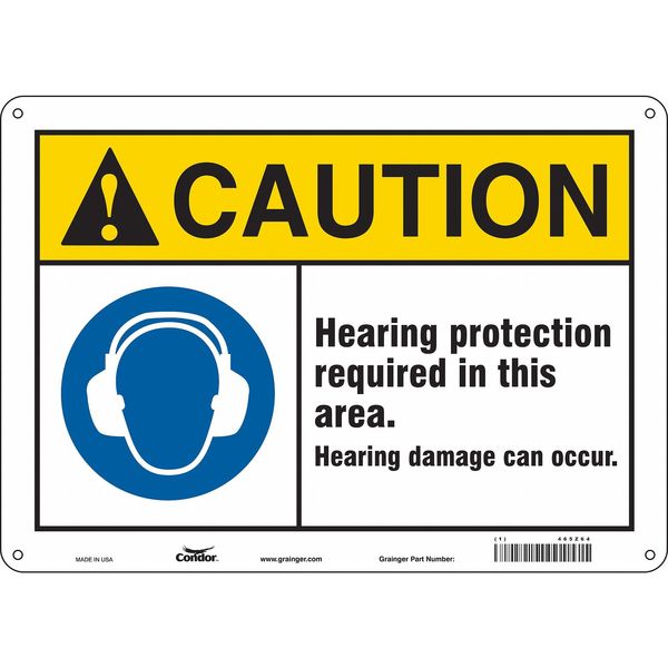 Safety Sign, 10 in Height, 14 in Width, Aluminum, Horizontal Rectangle, English, 465Z64