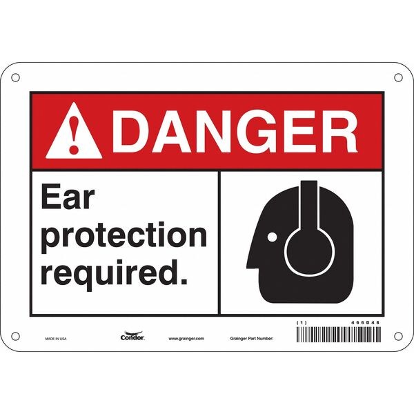 Safety Sign, 7 in Height, 10 in Width, Aluminum, Vertical Rectangle, English, 466D48