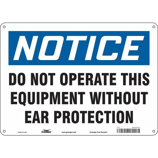 Safety Sign, 10 in Height, 14 in Width, Aluminum, Horizontal Rectangle, English, 466F96