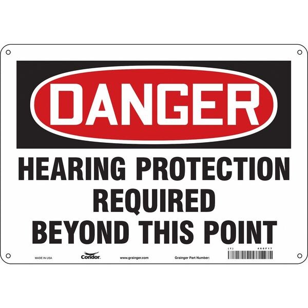 Safety Sign, 10 in Height, 14 in Width, Aluminum, Horizontal Rectangle, English, 466F17