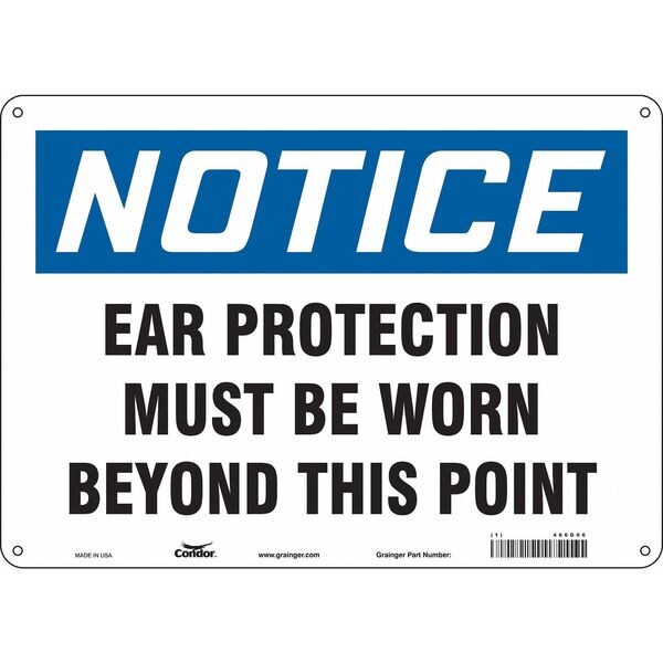 Safety Sign, 10 in Height, 14 in Width, Aluminum, Horizontal Rectangle, English, 466G06