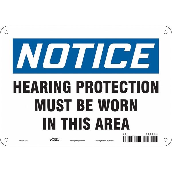 Safety Sign, 7 in Height, 10 in Width, Aluminum, Vertical Rectangle, English, 466G34