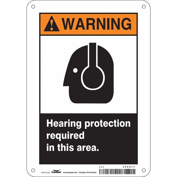 Safety Sign, 10 in Height, 7 in Width, Aluminum, Horizontal Rectangle, English, 466H17