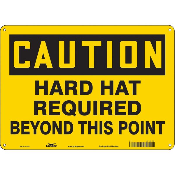 Safety Sign, 10 in Height, 14 in Width, Aluminum, Horizontal Rectangle, English, 466K90