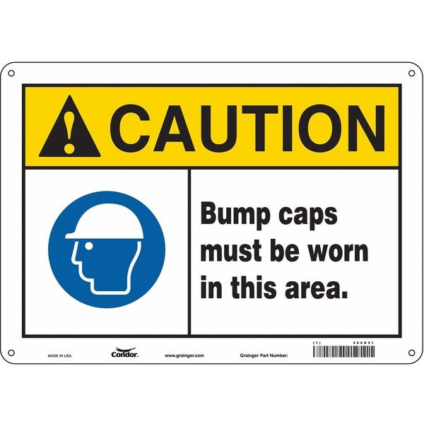 Safety Sign, 10 in Height, 14 in Width, Aluminum, Horizontal Rectangle, English, 466K51
