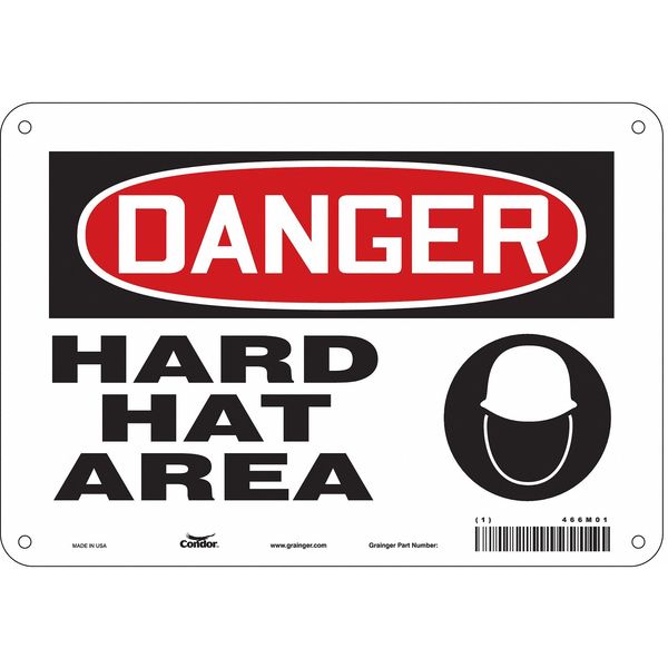 Safety Sign, 7 in Height, 10 in Width, Aluminum, Vertical Rectangle, English, 466M01