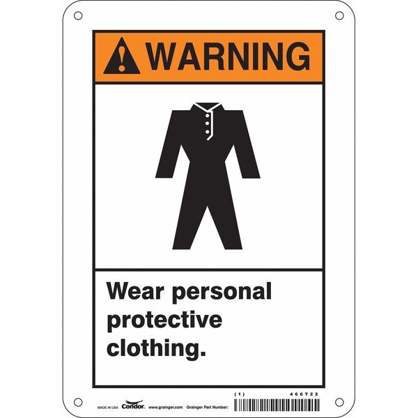 Safety Sign, 10 in Height, 7 in Width, Aluminum, Horizontal Rectangle, English, 466T22
