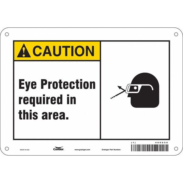 Safety Sign, 7 in Height, 10 in Width, Aluminum, Vertical Rectangle, English, 466U56