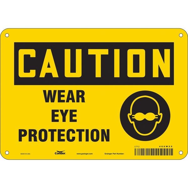 Safety Sign, 7 in Height, 10 in Width, Aluminum, Vertical Rectangle, English, 466W55