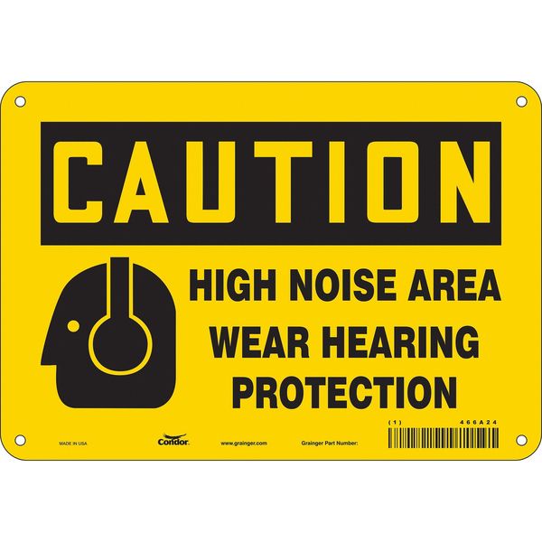 Safety Sign, 7 in Height, 10 in Width, Aluminum, Vertical Rectangle, English, 466A24