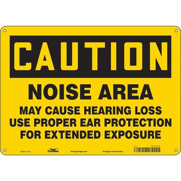 Safety Sign, 10 in Height, 14 in Width, Aluminum, Horizontal Rectangle, English, 466A58