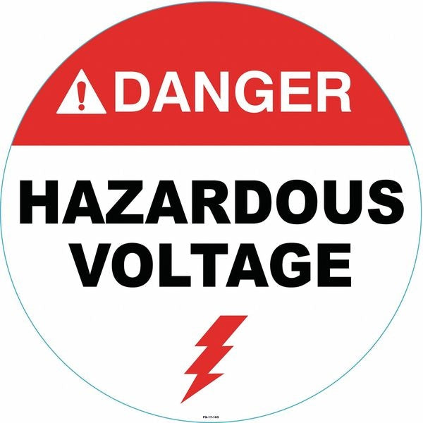 Anti-Slip Floor Sign, 17 in H, 17 in W, Vinyl, Circle, English, FS-17-163