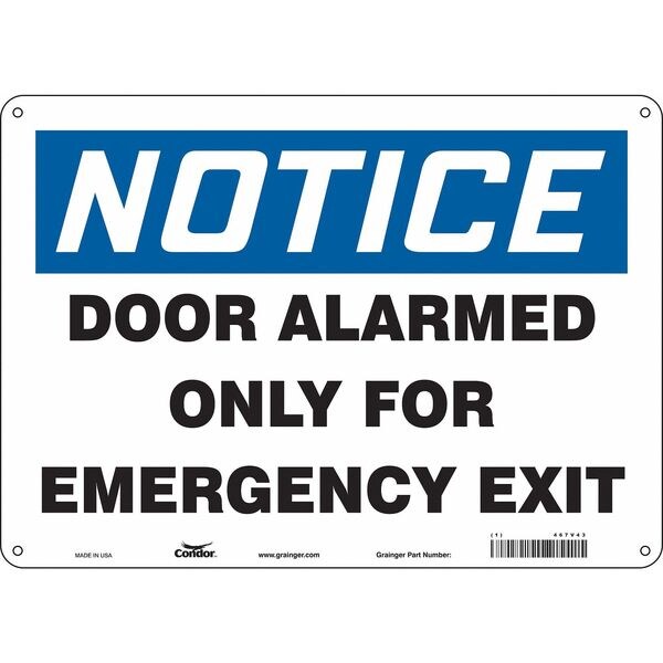 Safety Sign, 10 in x 14 in, Aluminum