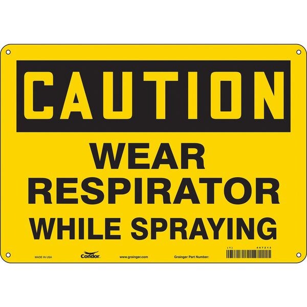 Safety Sign, 10 in Height, 14 in Width, Aluminum, Horizontal Rectangle, English, 467Z13