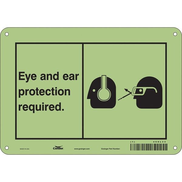 Safety Sign, 7 in Height, 10 in Width, Polyethylene, Vertical Rectangle, English, 468L33