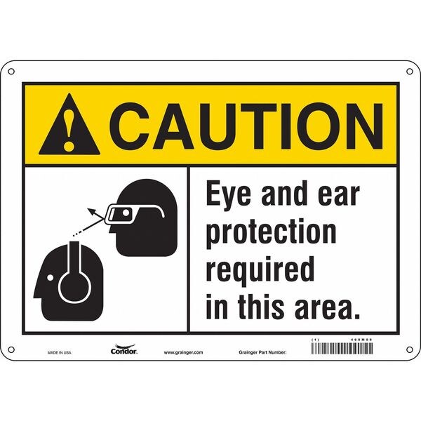 Safety Sign, 10 in Height, 14 in Width, Aluminum, Horizontal Rectangle, English, 468M59