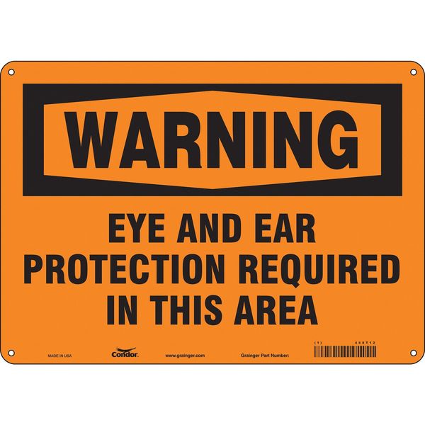 Safety Sign, 10 in Height, 14 in Width, Aluminum, Horizontal Rectangle, English, 468T12