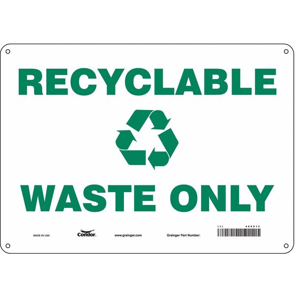 Safety Sign, 10 in Height, 14 in Width, Aluminum, Horizontal Rectangle, English, 468U13