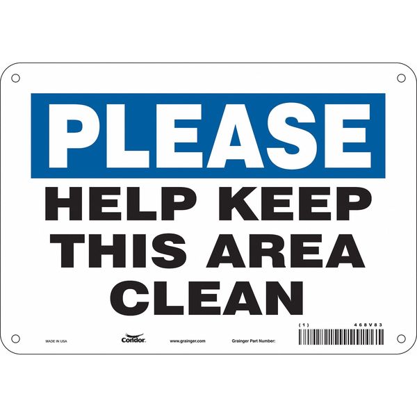 Safety Sign, 7 in Height, 10 in Width, Aluminum, Vertical Rectangle, English, 468V83