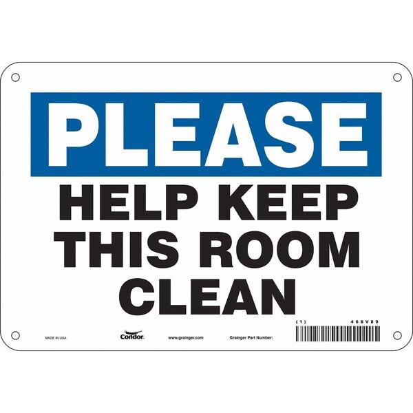 Safety Sign, 7 in Height, 10 in Width, Aluminum, Vertical Rectangle, English, 468V89