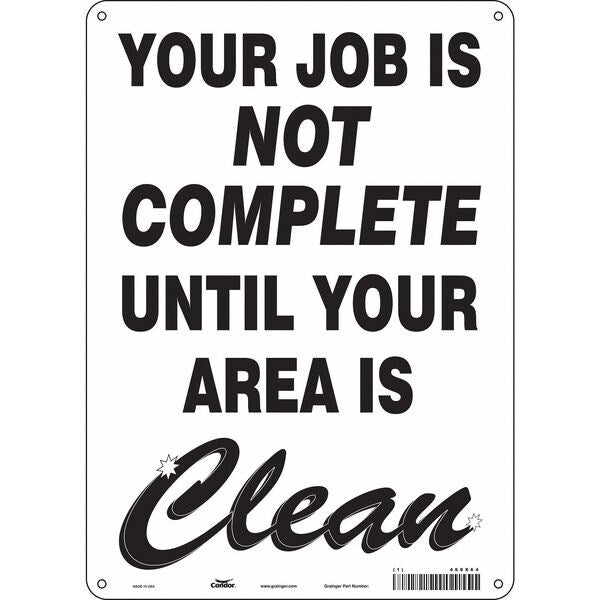 Safety Sign, 14 in Height, 10 in Width, Aluminum, Vertical Rectangle, English, 468X64
