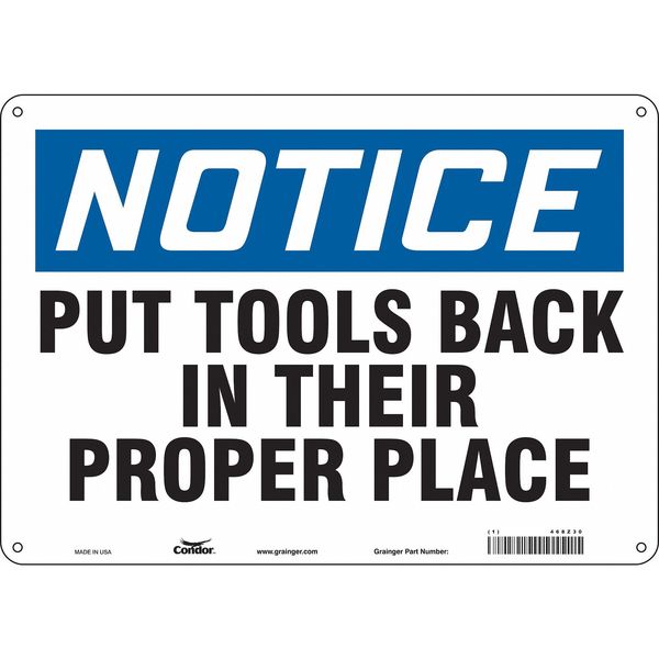 Safety Sign, 10 in Height, 14 in Width, Aluminum, Horizontal Rectangle, English, 468Z30