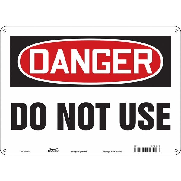 Safety Sign, 10 in Height, 14 in Width, Aluminum, Horizontal Rectangle, English, 479D48