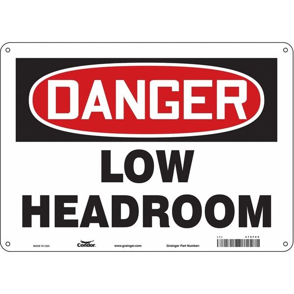 Safety Sign, 10 in Height, 14 in Width, Aluminum, Horizontal Rectangle, English, 479F60