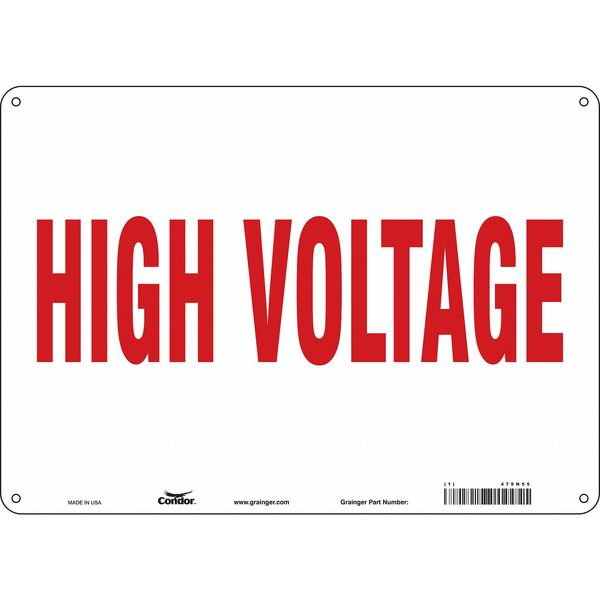 Safety Sign, 10 in Height, 14 in Width, Aluminum, Horizontal Rectangle, English, 479N55