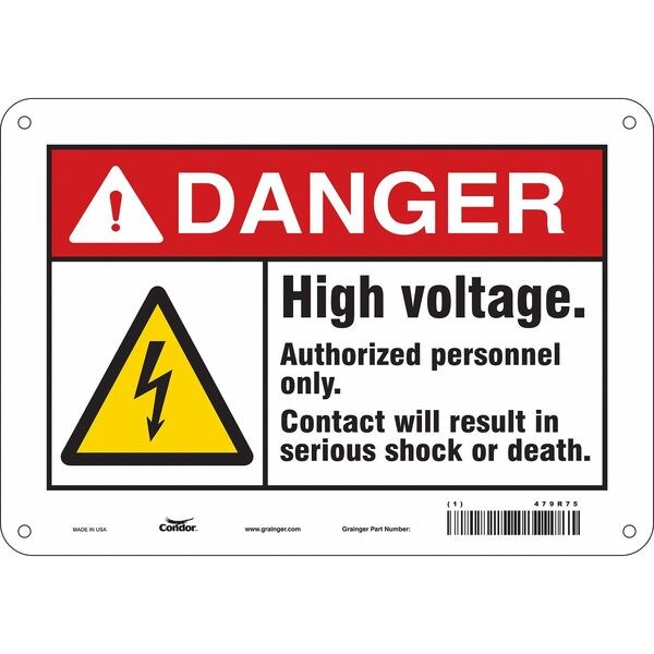 Safety Sign, 7 in Height, 10 in Width, Aluminum, Vertical Rectangle, English, 479R75