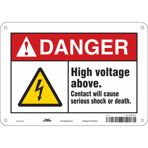 Safety Sign, 7 in Height, 10 in Width, Aluminum, Vertical Rectangle, English, 479R58