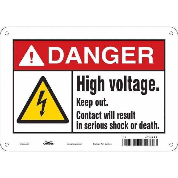 Safety Sign, 7 in Height, 10 in Width, Aluminum, Vertical Rectangle, English, 479U20