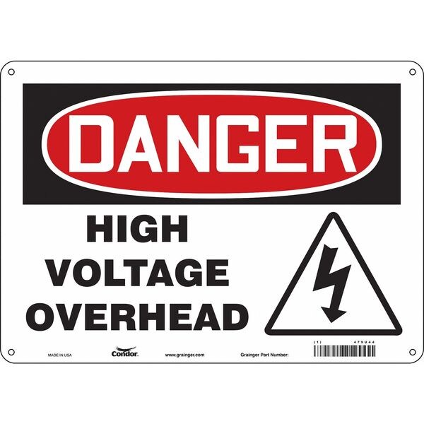 Safety Sign, 10 in Height, 14 in Width, Aluminum, Horizontal Rectangle, English, 479U44