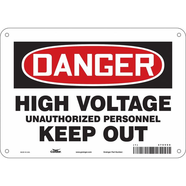 Safety Sign, 7 in Height, 10 in Width, Aluminum, Vertical Rectangle, English, 479V08