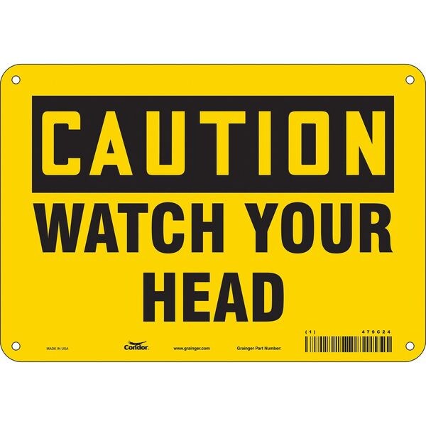 Safety Sign, 7 in Height, 10 in Width, Aluminum, Vertical Rectangle, English, 479C24