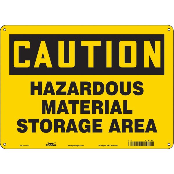 Safety Sign, 10 in Height, 14 in Width, Aluminum, Horizontal Rectangle, English, 470F58