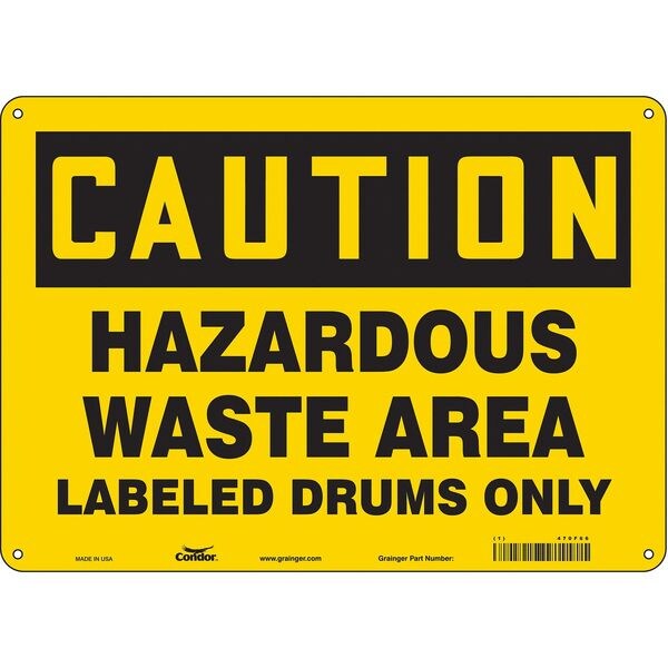 Safety Sign, 10 in Height, 14 in Width, Aluminum, Horizontal Rectangle, English, 470F66