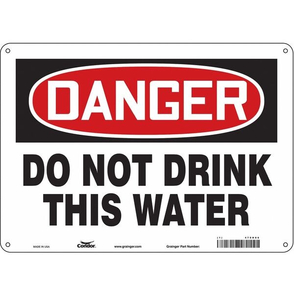 Safety Sign, 10 in Height, 14 in Width, Aluminum, Horizontal Rectangle, English, 470H86