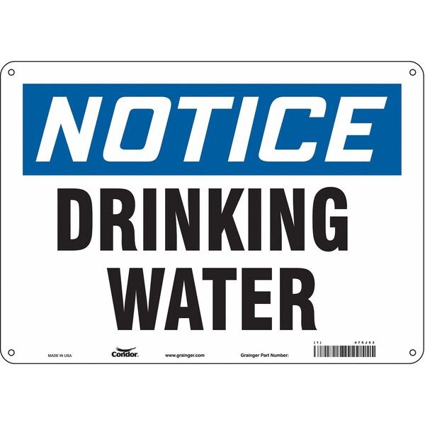 Safety Sign, 10 in Height, 14 in Width, Aluminum, Horizontal Rectangle, English, 470J53