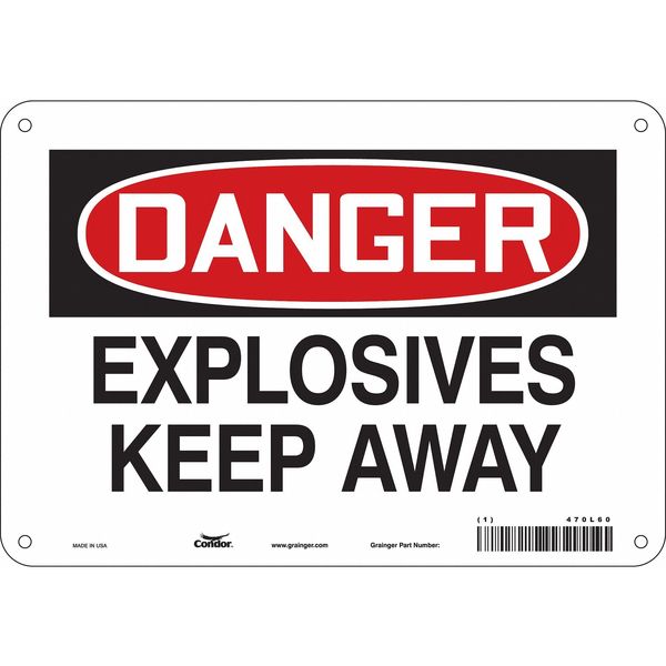 Safety Sign, 7 in Height, 10 in Width, Aluminum, Vertical Rectangle, English, 470L60