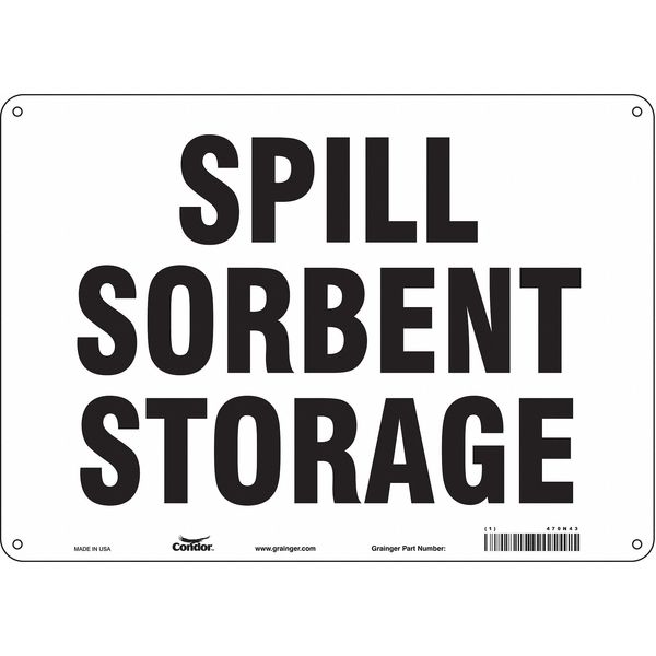 Safety Sign, 10 in Height, 14 in Width, Aluminum, Horizontal Rectangle, English, 470N43