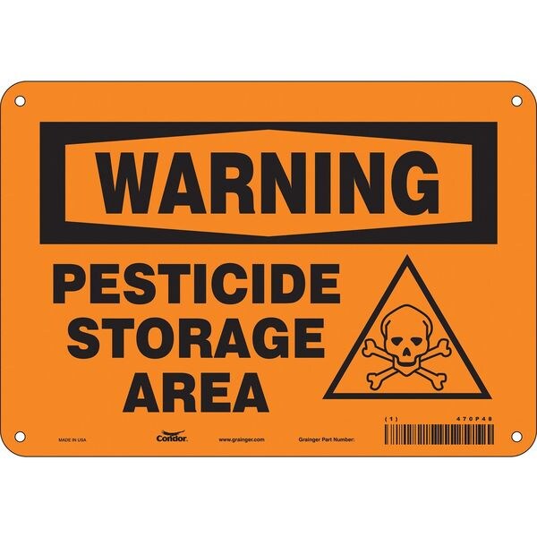 Safety Sign, 7 in Height, 10 in Width, Aluminum, Vertical Rectangle, English, 470P48