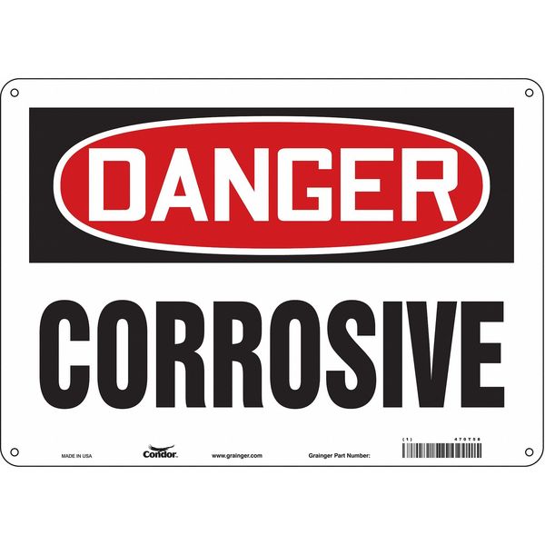 Safety Sign, 10 in Height, 14 in Width, Aluminum, Horizontal Rectangle, English, 470T58