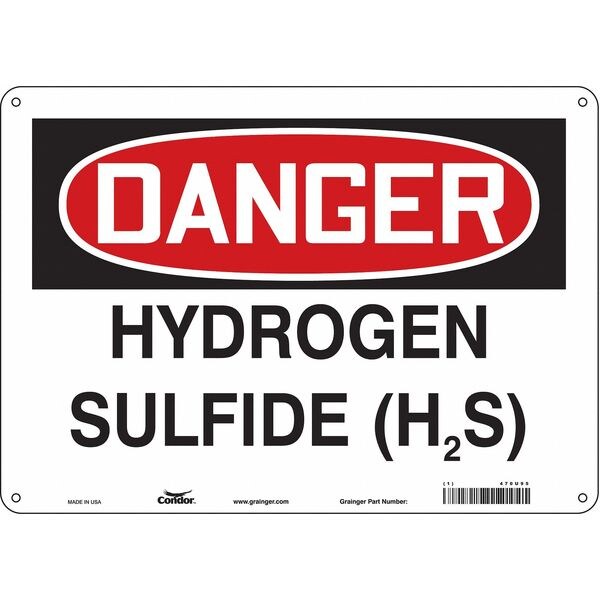 Safety Sign, 10 in Height, 14 in Width, Aluminum, Horizontal Rectangle, English, 470U95