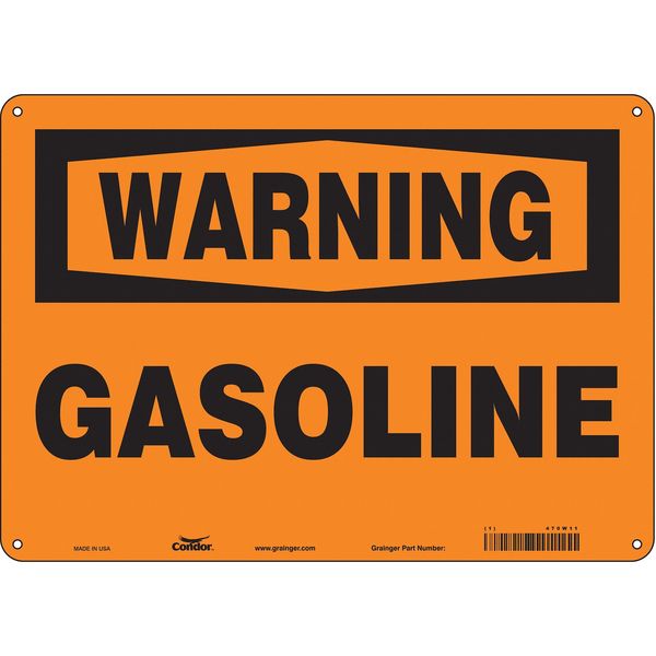 Safety Sign, 10 in Height, 14 in Width, Aluminum, Horizontal Rectangle, English, 470W11